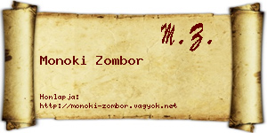 Monoki Zombor névjegykártya